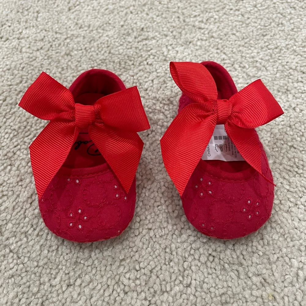 Red Baby Shoes with Bow